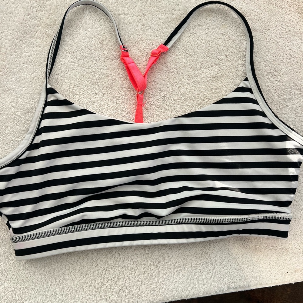 Mondetta Black and White Striped Tank Top